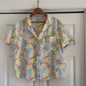L.L. Bean Signature Multicolor Floral Button Down Shirt